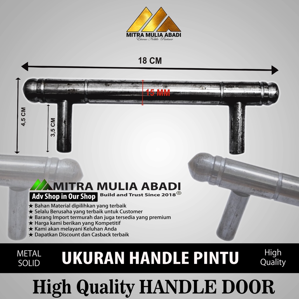 Handle Pintu Besi Minimalis Bulat / Pintu Pagar Besi Minimalis