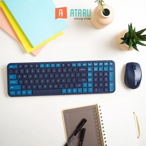 Ataru Wireless Keyboard K902 & Mouse M31 - Biru