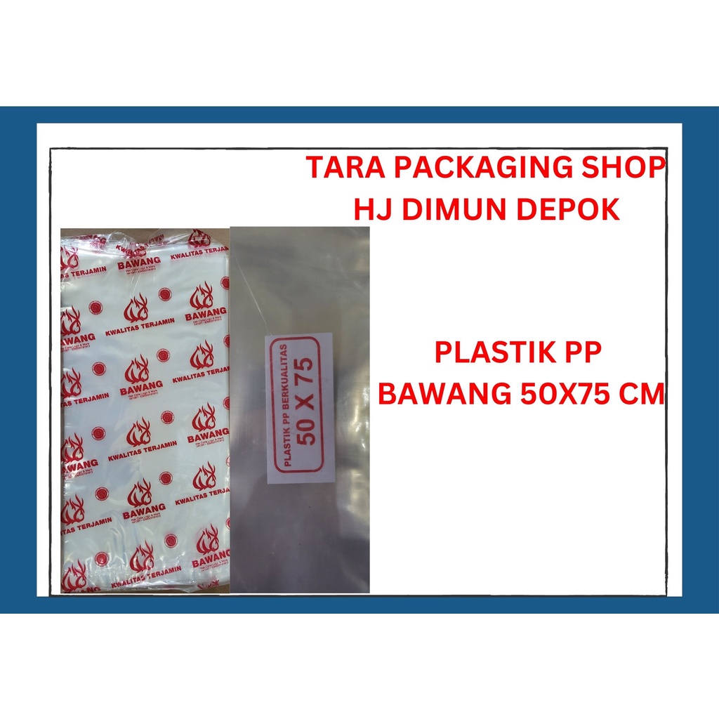 KANTONG PLASTIK BENING PP 50 X 75 MERK BAWANG