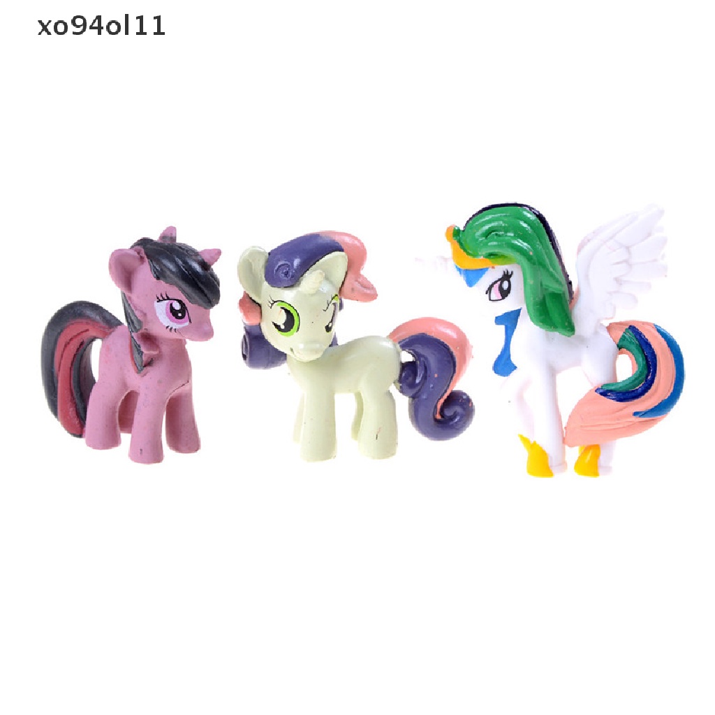 Xo 12pcs Mainan Action Figure Unicorn+Rain Dash Horse Model Untuk Anakhadiah Natal OL