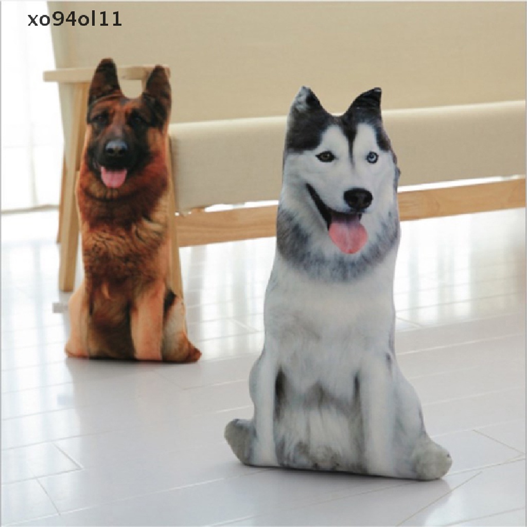 Xo 3D Cute Bend Dog Printed Throw Pillow Hewan Manusia Hidup Lucu Anjing Bantal Kepala OL