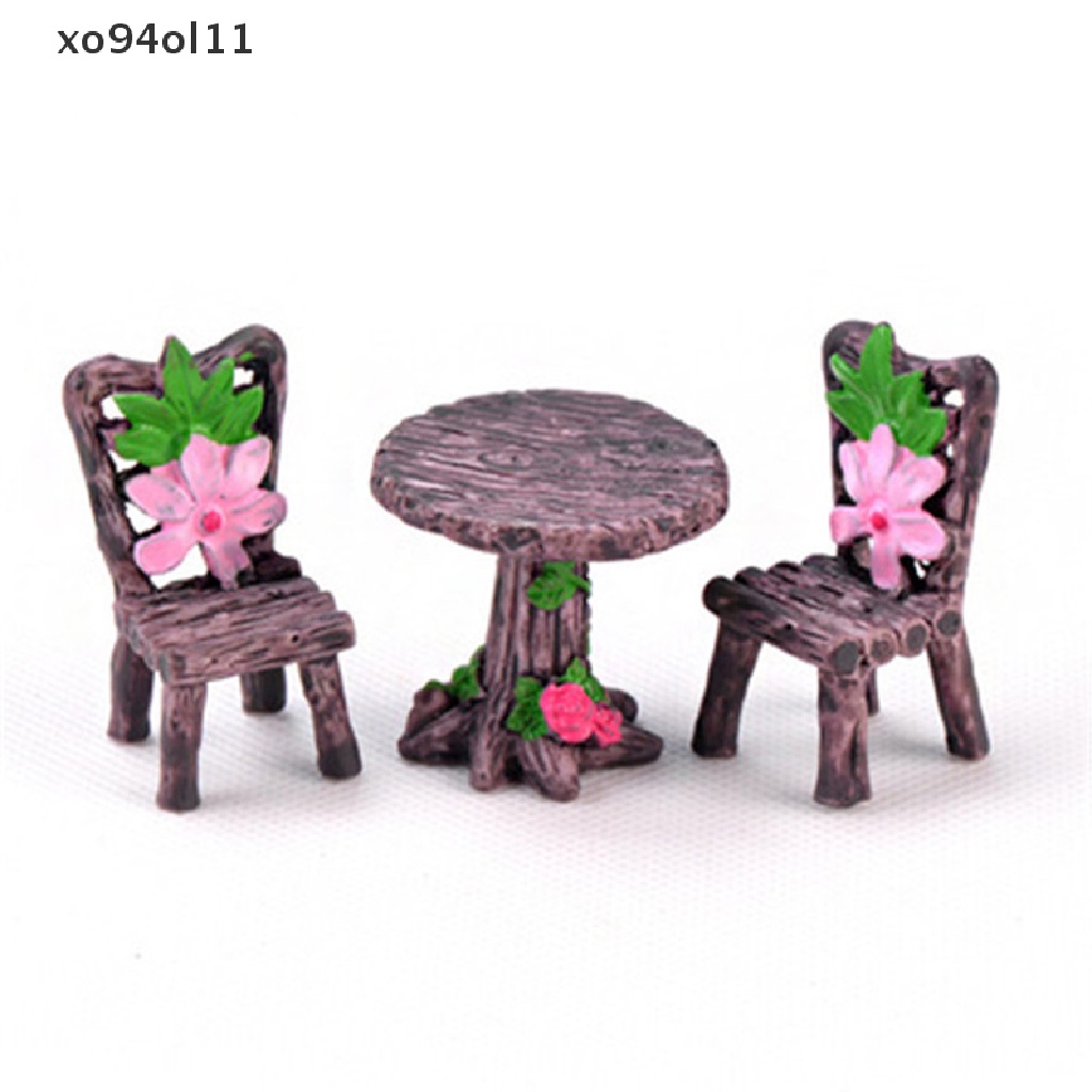 Xo Patung Miniatur Taman Meja Dan Kursi Furniture Rumah Mini Dekorasi Rumah Boneka OL