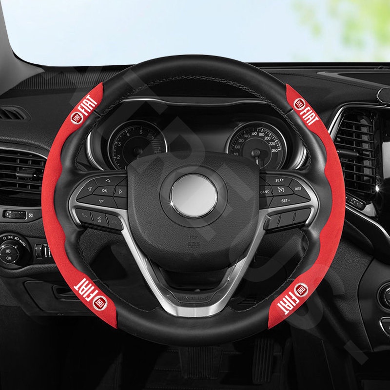 Fiat Sarung Pelindung Setir Mobil Racing Suede Steering Wheel Cover Anti Slip Serap Keringat Untuk Uno Toro 500 Bravo Punto Palio Argo Stilo Strada Mobi