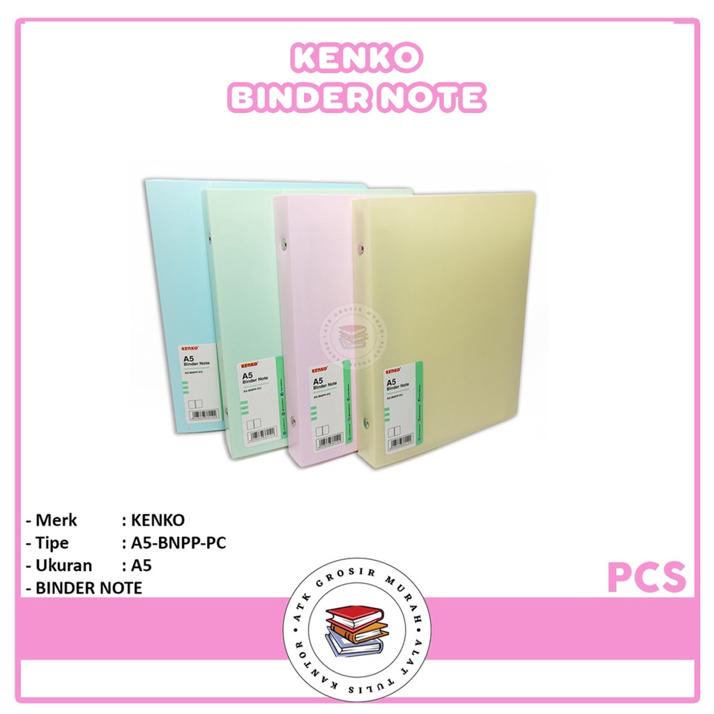 

KENKO - Binder Note Besi A5 Warna Pastel - Pcs