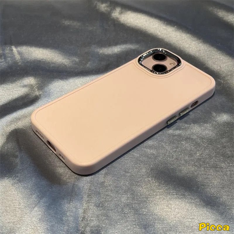IPHONE Casing Ponsel Persegi Plating Warna Solid Sederhana Mewah Kompatibel Untuk Iphone7Plus 8plus 11xr 14 13 11 12 Pro MAX X 7 8 Plus XS MAX Macaron Candy Color Full Cover Pelindung