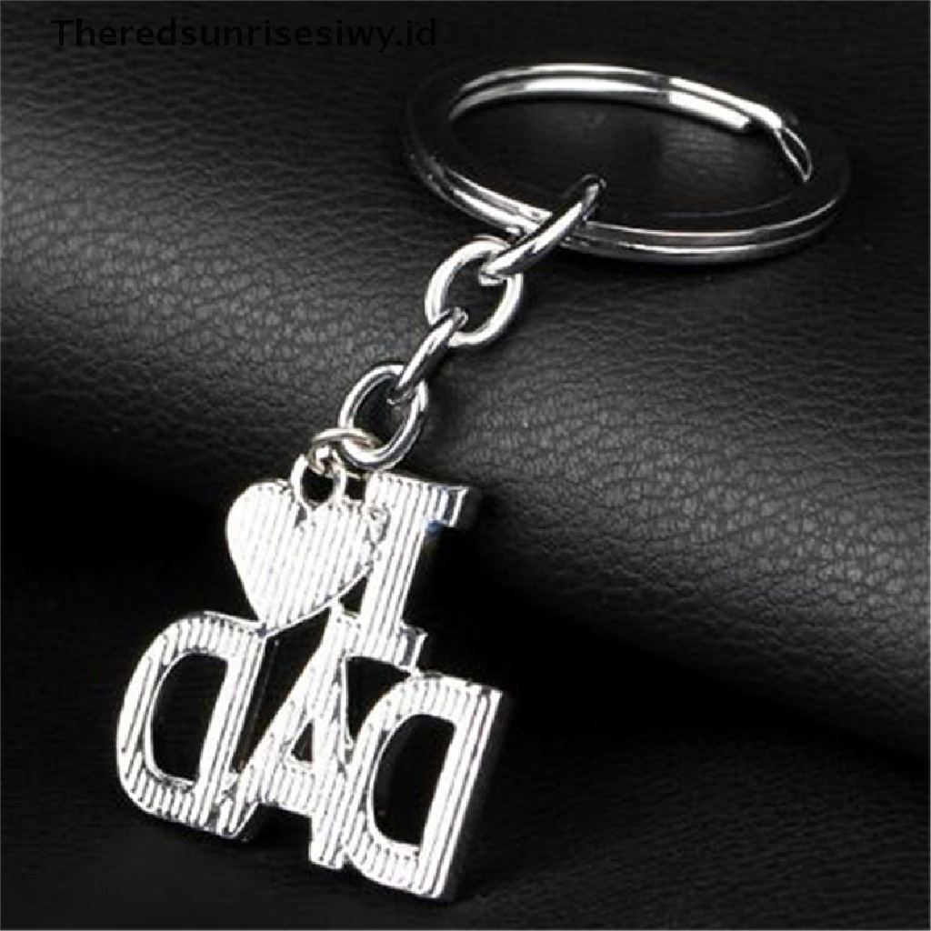 # Kado Mom &amp; PAPA DIY # Gantungan Kunci Hati Logam Dad's Day Mother' S Day Keychain Hadiah Logam Mom~