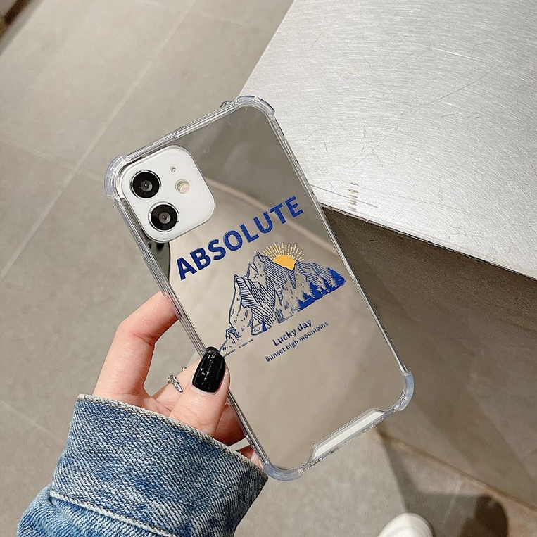 [Anti Jatuh Cermin] Pretty Silver Makeup Silikon Soft Case IPhone 6S 7 8 Plus X XR XS Max IPhone 11 12 13 14 Pro Max 14 Plus 7+8+12 13 mini Untuk Wanita Gadis Absolut