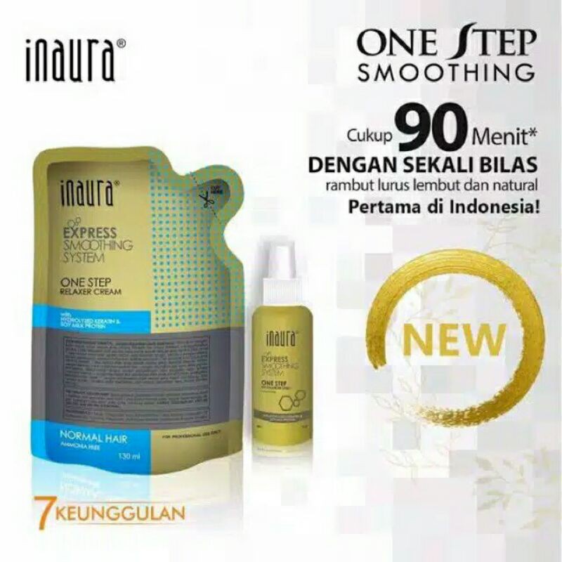 INAURA ONLY ONE STEP || SMOOTHING INAURA || REBONDING INAURA || ONE STEP INAURA || OBAT PELURUSAN RAMBUT||KERATIN RAMBUT