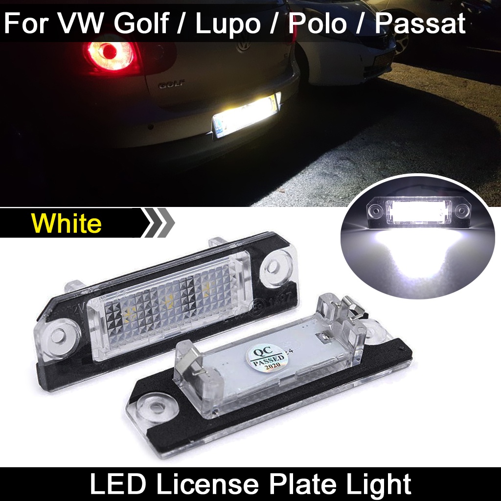 2pcs Lampu Plat Nomor Plat LED Putih Kecerahan Tinggi Untuk VW Golf4 Golf5 Lupo Polo Passat