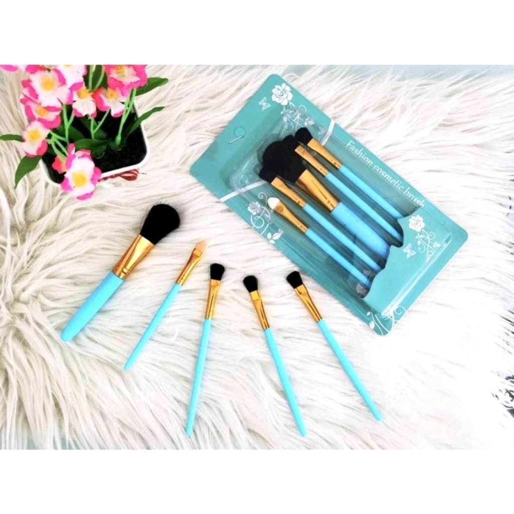 MAKE UP BRUSH 5IN1 KUAS RIAS MAKE UP BRUSH SET 5 IN 1 / KUAS BRUSH KOSMETIK