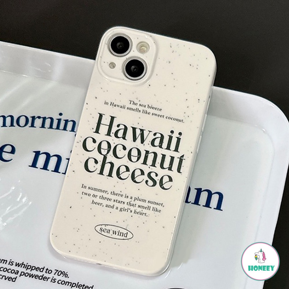 IPHONE Retro Coconut Cheese Sea Wind Art Phone Case Untuk Iphone14 13 12 11 Pro Max14 Plus Case Lucu Manis Kartun Soft Cover