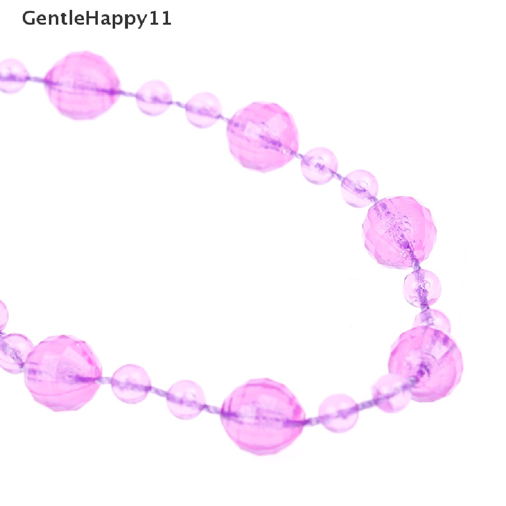 Gentlehappy 2Pcs Kalung Anak-Anak Bercahaya Led Flash Manik-Manik Akrilik Liontin Mainan Hadiah Kecil id