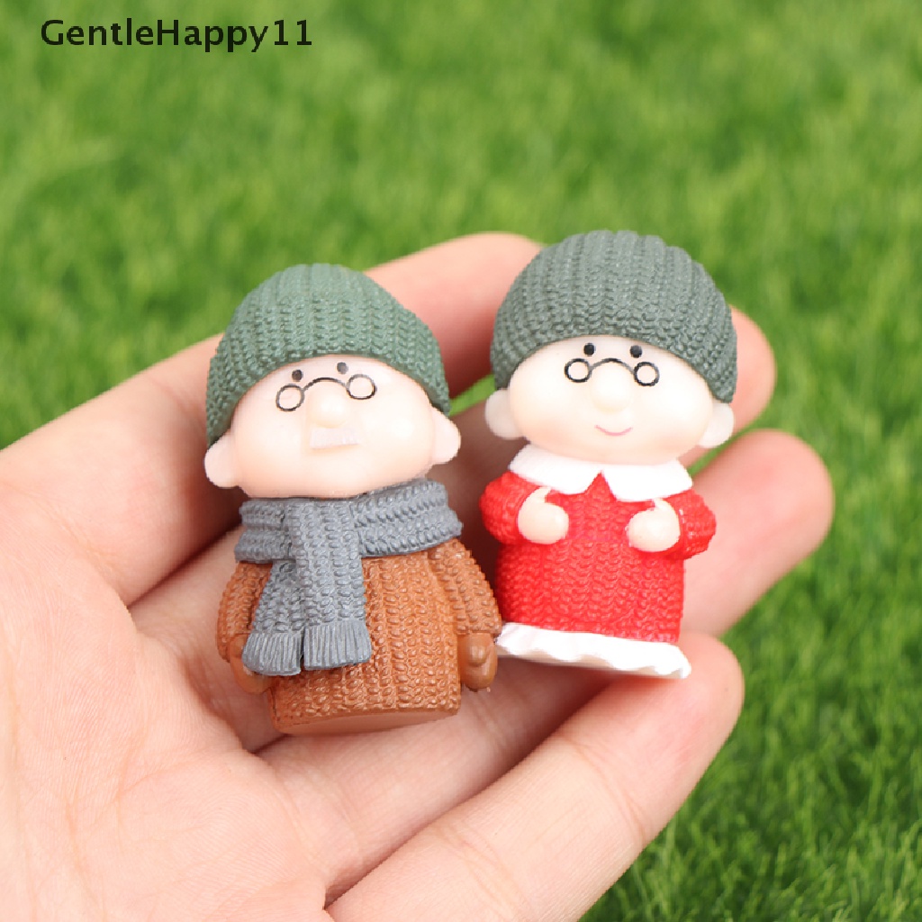 Gentlehappy Mini Couple Figure Nenek Kakek Sweety Lovers Pasangan Ornamen Untuk Peri Gard id