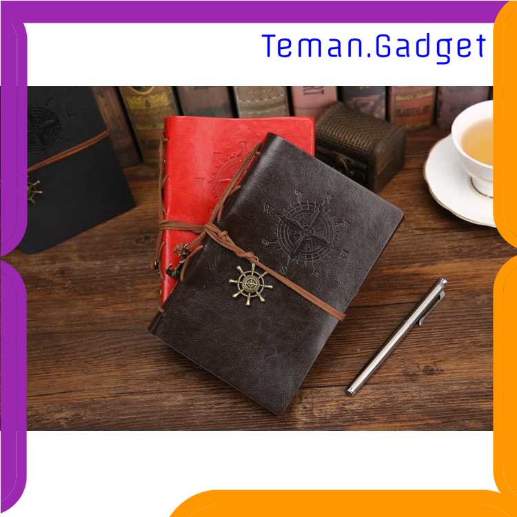 TG - ATK PHANTACI Buku Catatan Binder Kulit Retro Compass Kertas A5 - ZB045