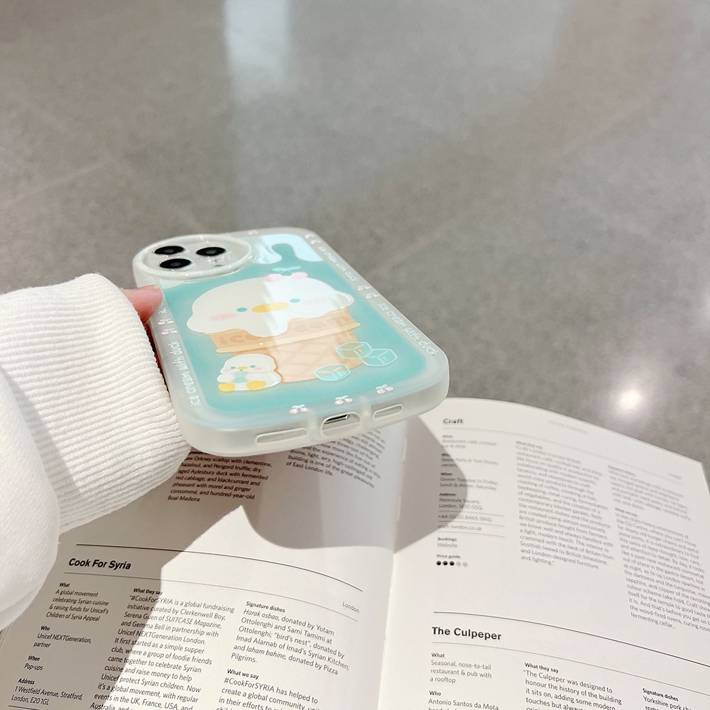 IPHONE Kartun Imut Es Krim Bebek Putih Kecil Perlindungan Penuh Casing Ponsel Cover Untuk Iphone7 8 PLUS X XR XS 11 12 13 14 PRO MAX SE 2020