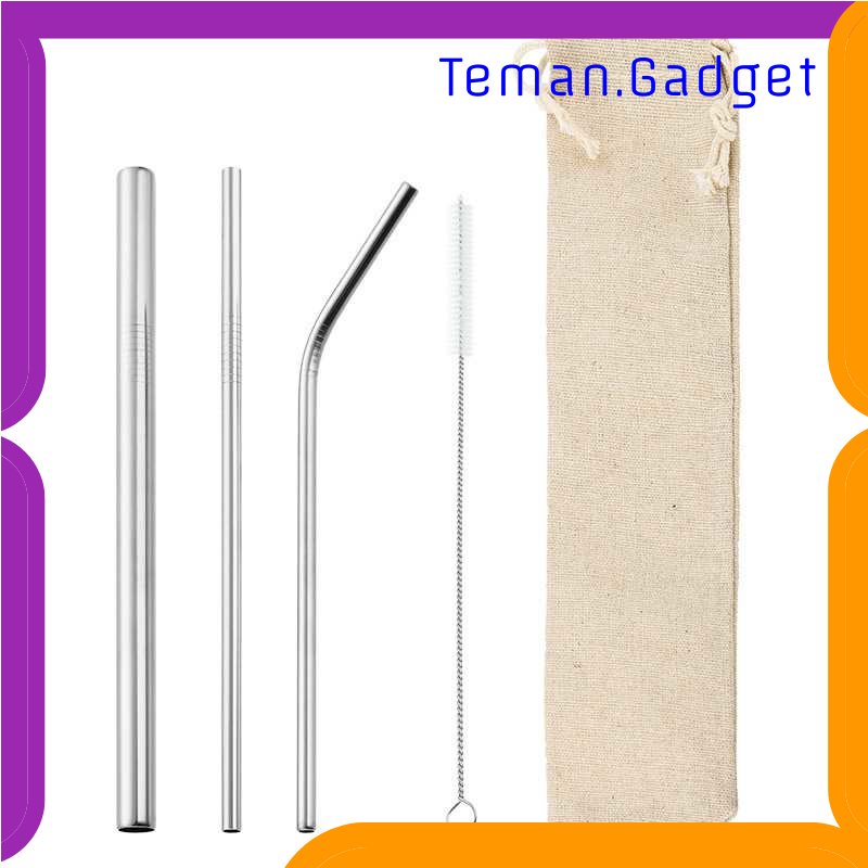 TG - DPR JUICEE Set Sedotan Besi Stainless Steel 3PCS dan Sikat Pembersih - JWC0021