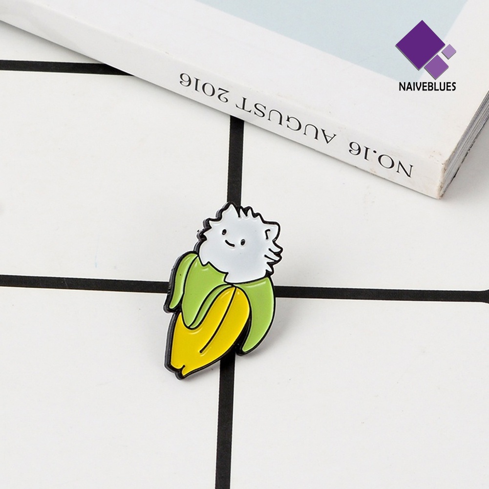 &lt; Naiveblues &gt; Lucu Kartun Wanita Kucing Pisang Enamel Lencana Kerah Bros Pin Dekorasi