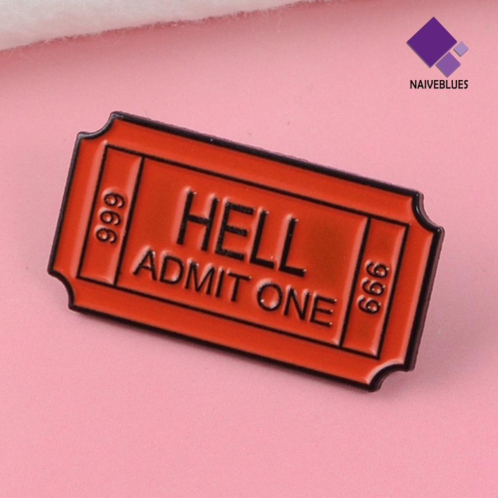 &lt; Naiveblues &gt; Bros Pin Huruf Inggris Pakaian Dekorasi Alloy Huruf Hell Admit Badges Metal Brooch