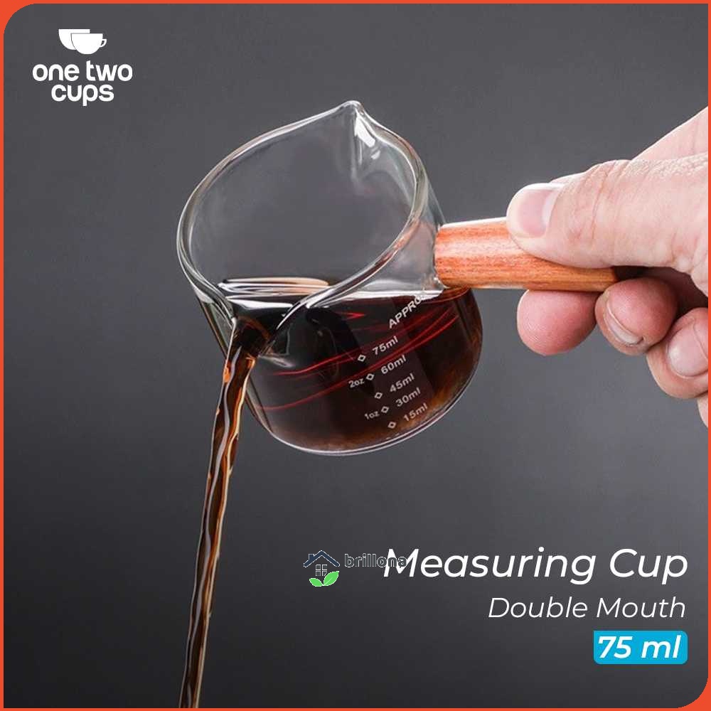 One Two Cups Gelas Takar Espresso Measuring Cup Double Mouth - S08
