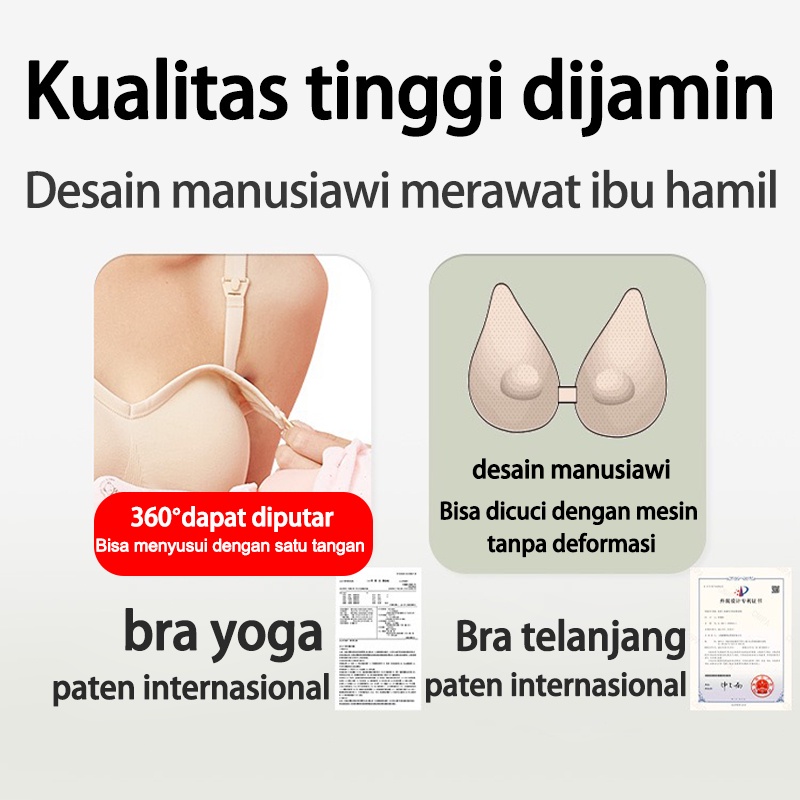 Bra Menyusui 2023 Model Terbaru Nyaman Seamless Jumbo Kancing Depan Tanpa Kawat Desain Sarang Lebah Imitasi Dapat Bernapas Menyusui yang nyaman Bahan Katun bra