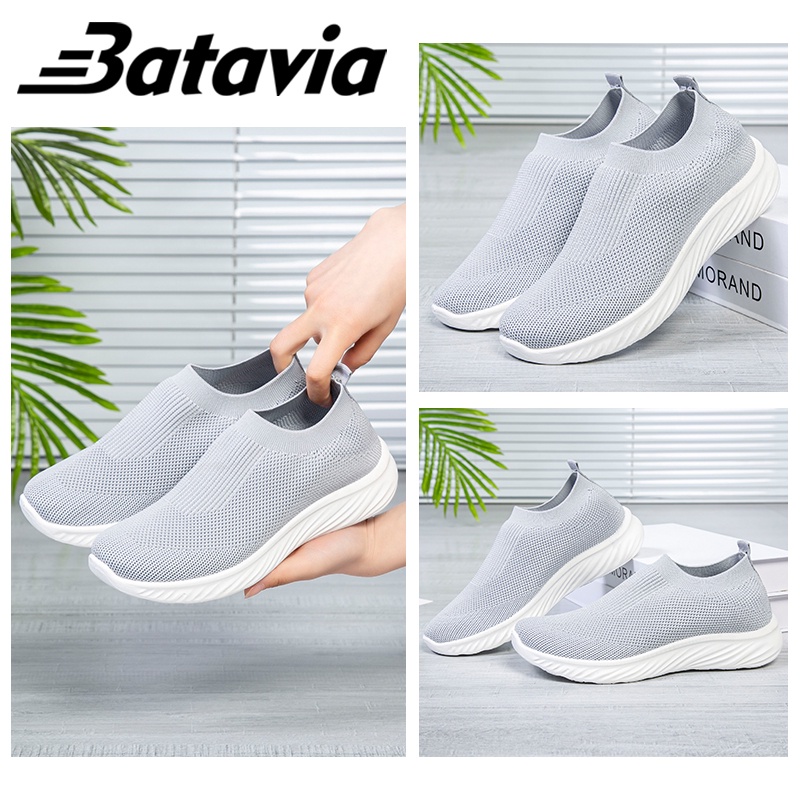 Batavia 2023 Imported sepatu wanita sepatu rajut wanita original jogging women's shoes women's black school shoes lightweight cool N6