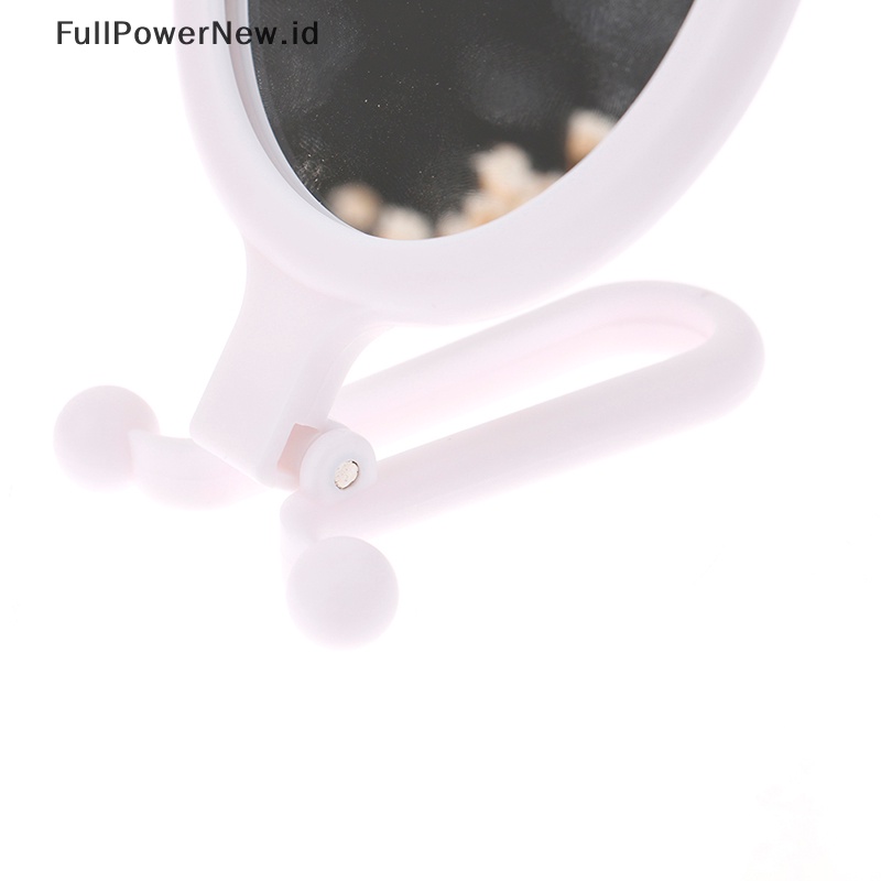 Power 2X Magnifying Vanity Makeup Mirror Dua Sisi Genggam Lipat Kosmetik ID