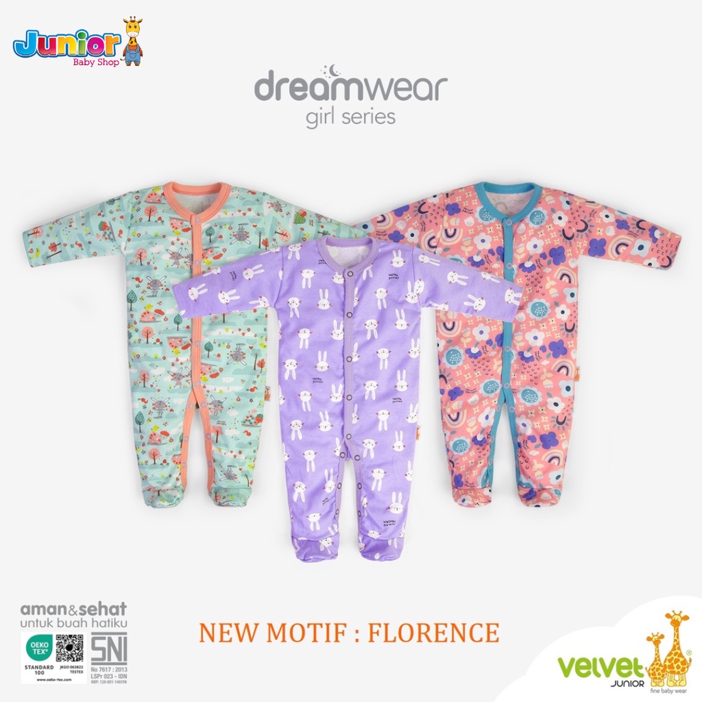 Velvet Junior Dreamwear 3pcs Jumper Panjang Tutup Kaki Boy Series &amp; Girl Series