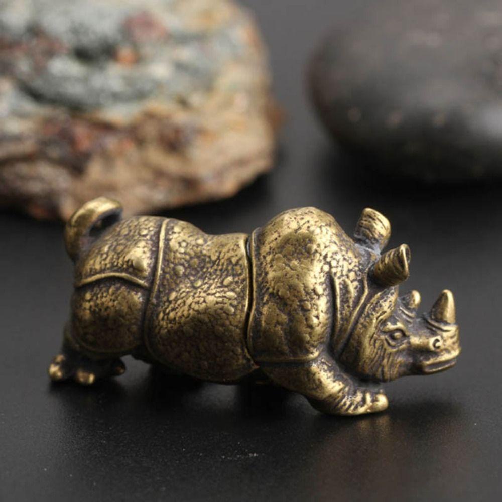 【 ELEGANT 】 Rhino Ornamen Kreatif Halus Meja Teh Tea Pet Dekorasi Rumah Saku Tangan Mainan Desktop Ornamen