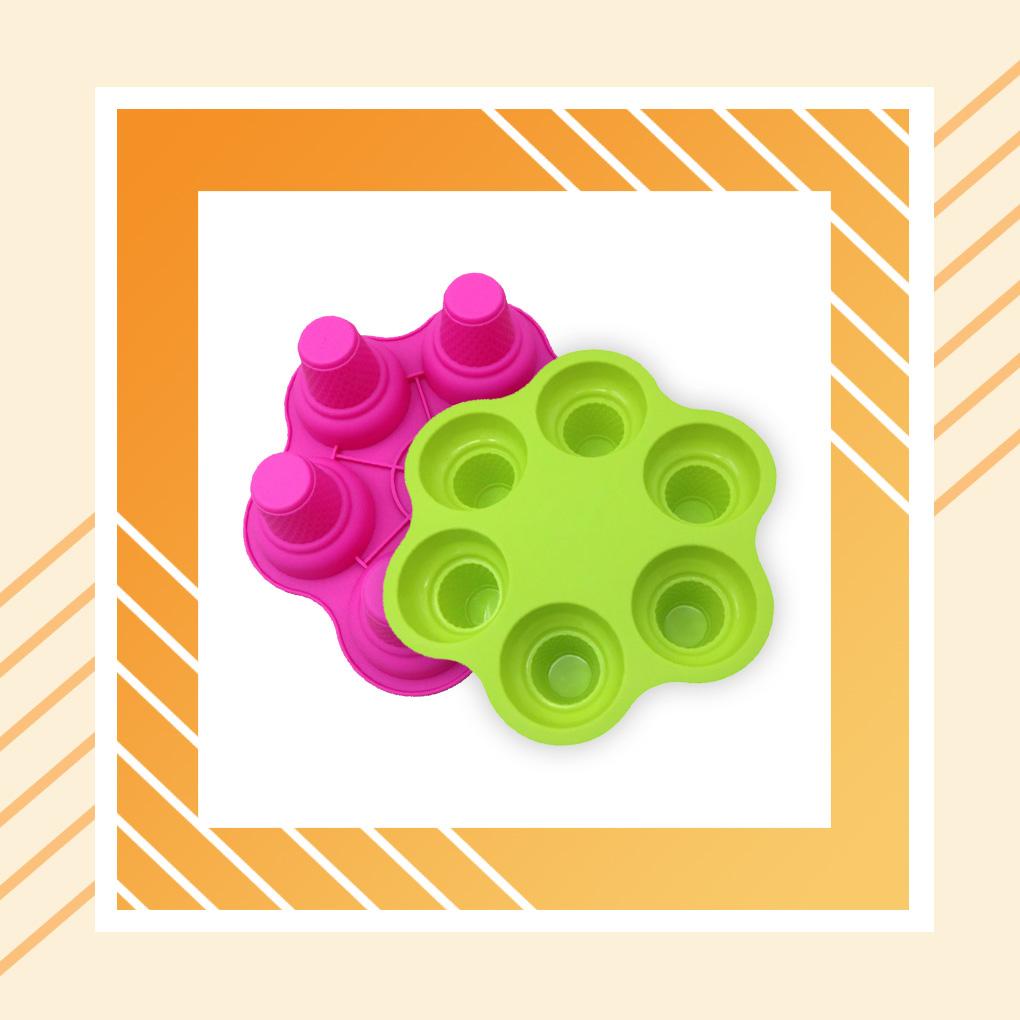 6kisi Bentuk Bunga Cetakan Silikon Ice Cream Food Tray Storage Desert Handmade Dekorasi Cetakan Untuk Perlengkapan Dapur