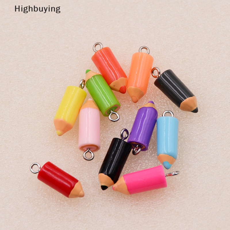 Hbid 10PCS Simulasi Warna Resin Kepala Pensil Ch Untuk Dekorasi DIY Anting Kalung Fashion Perhiasan Liontin Aksesoris Glory