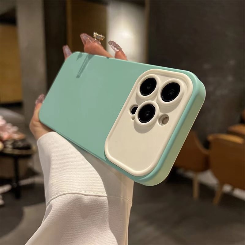 IPHONE Casing Silikon Two-in-one Jendela Besar Untuk Iphone14 13 12 11 Pro X XS Max XR 14Plus Casing Pelindung Soft Cover Anti Jatuh