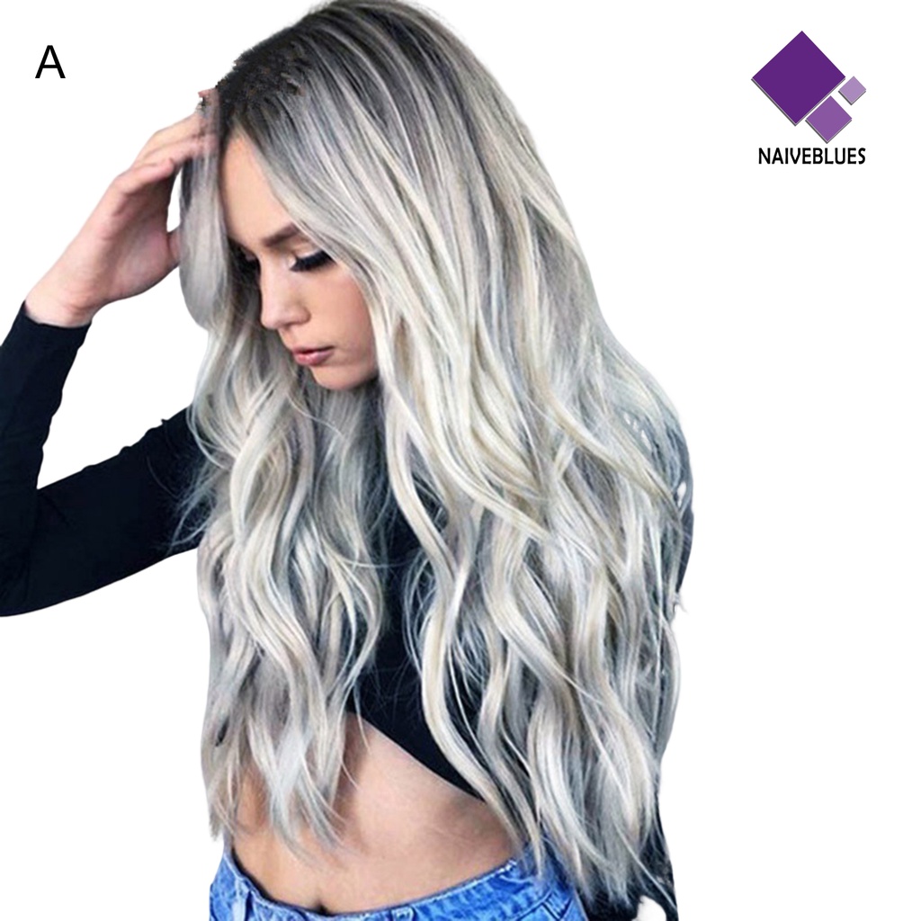 &lt; Naiveblues &gt; Wig Mid Length Mudah Dipakai Highlight Operasi Berbulu Properti Peran Fashion High