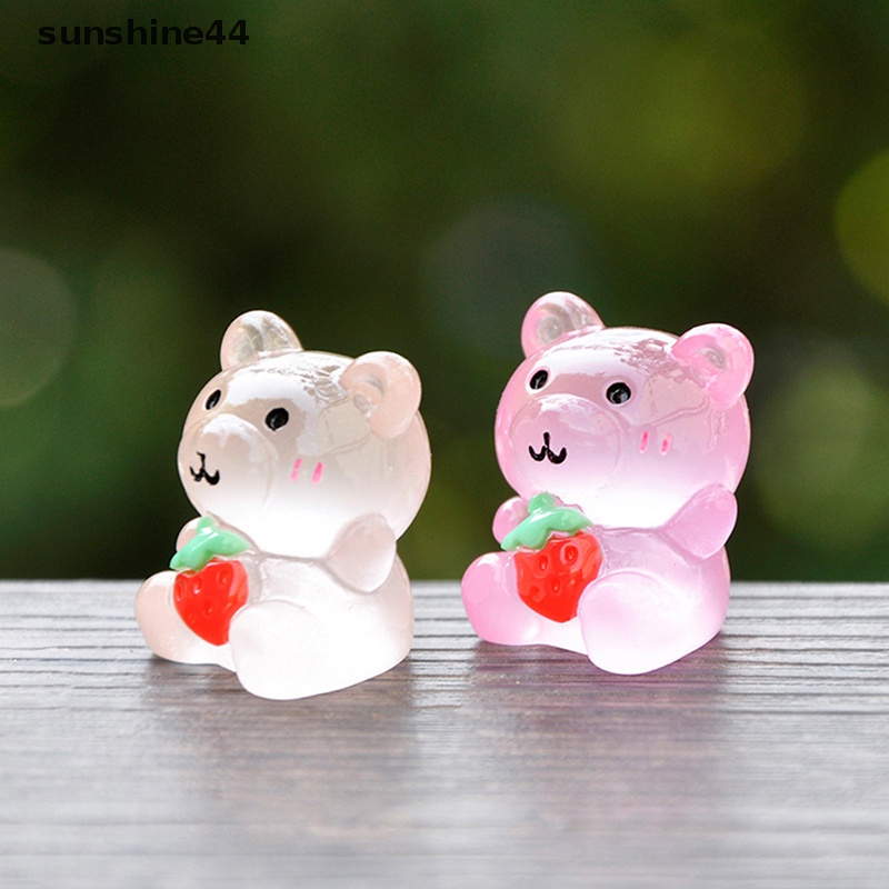 Sunshine 1Pc Luminous Cute Bear Micro Ornamen Miniatur Pot Dekorasi Landscape ID