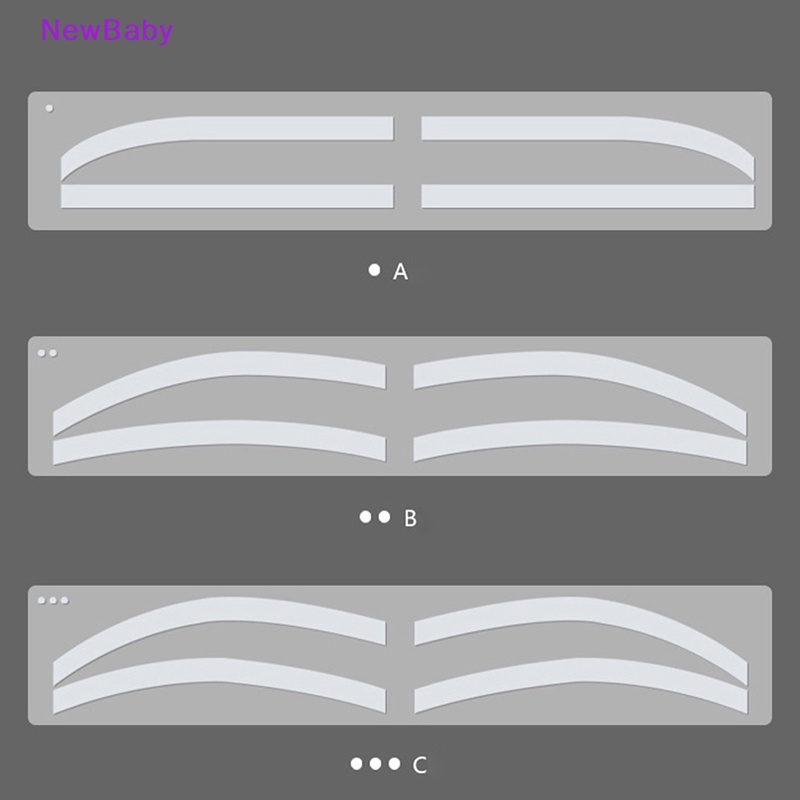 Newbaby 6pasang Stensil Alis Tato Pembentuk Alis Stiker Template Alat Makeup ID