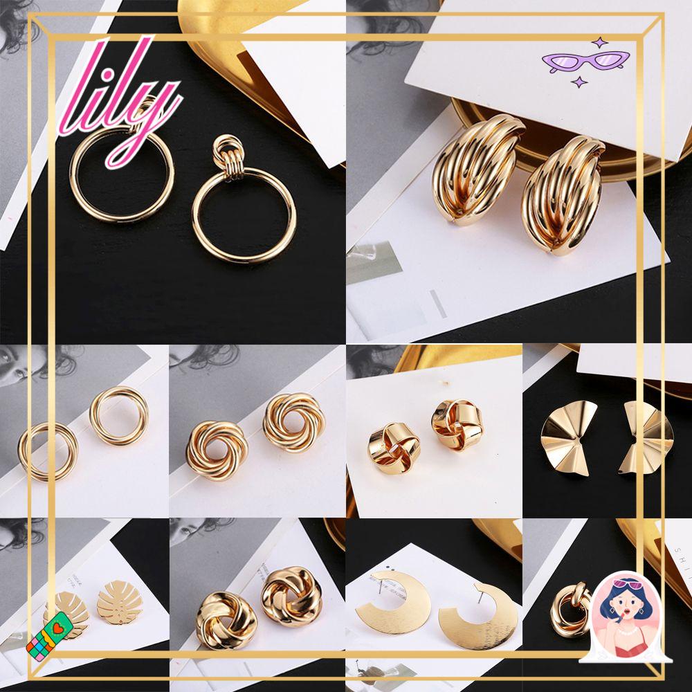 Lily Menjuntai Drop Anting Klasik Cinta Simpul Wanita Gadis Hadiah Cincin Telinga