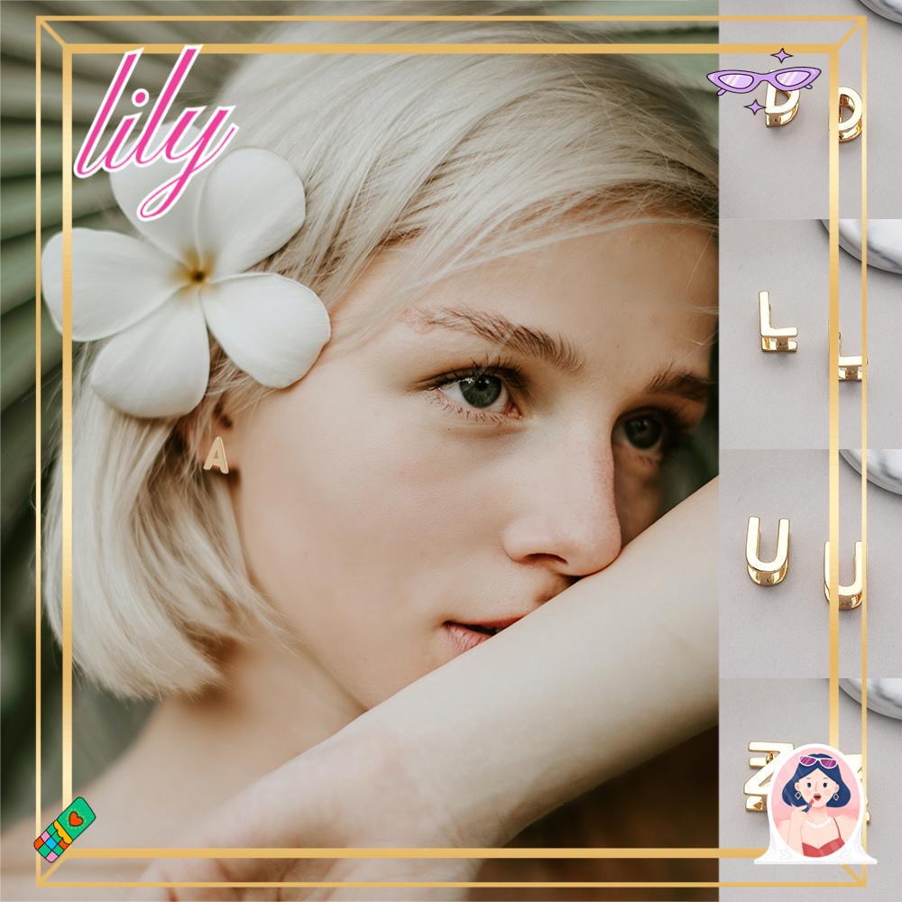 Lily 1pasang Anting Stud Perhiasan Tindik Kecil Perhiasan Fashion Tembaga