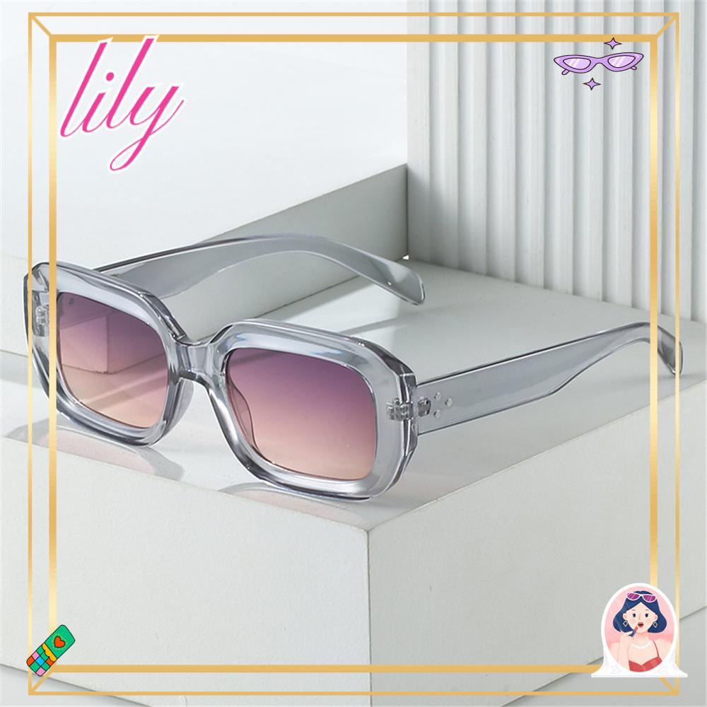 Lily Wanita Kacamata Hitam Fashion Uv400Perlindungan Kecil Persegi Panjang Eyeglasses