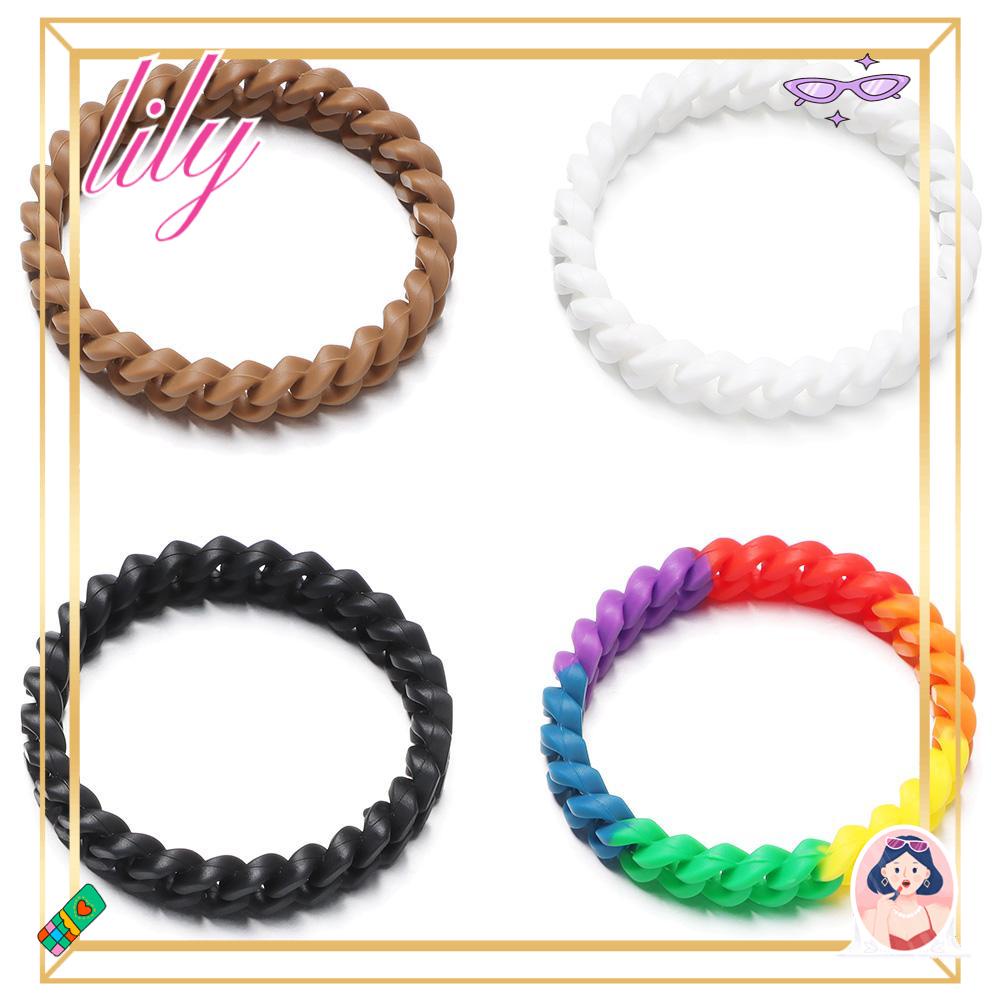 Lily Gelang Silikon Unisex Aksesoris Perhiasan Silica Gel Charm Band