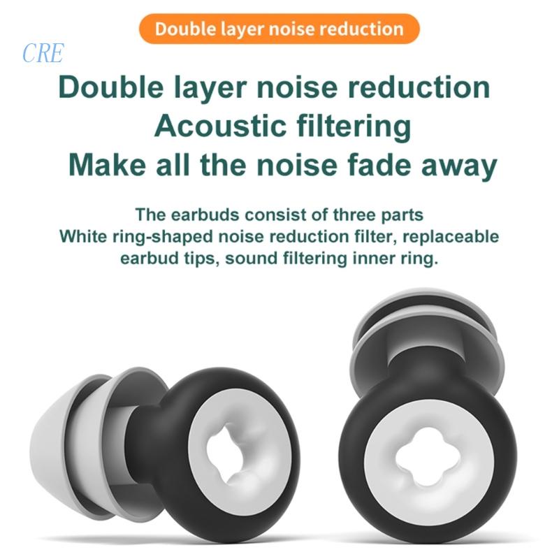 Cre NEW Silicone Earplug Sleep Noise Ear Plug Peredam Kebisingan Peredam Suara-