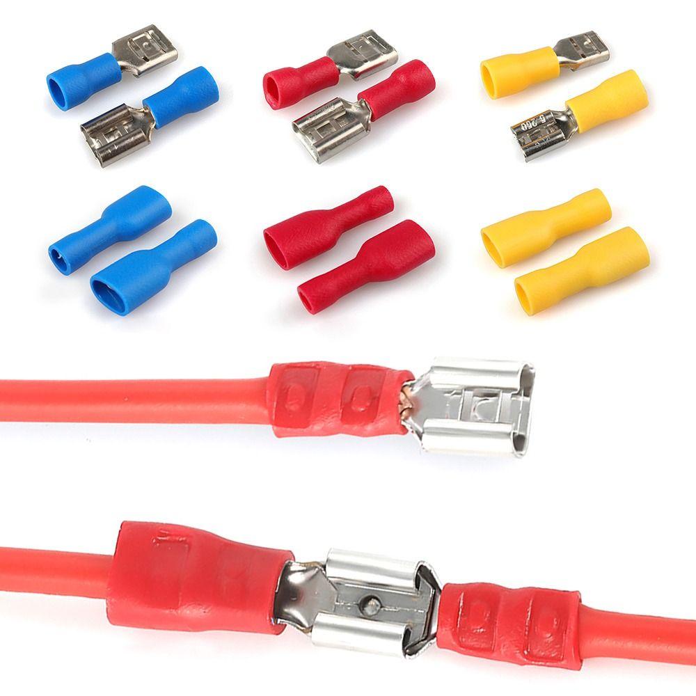 Steker Kabel Terminal Pres Female Nanas Insulated Spade Wire Connector Terminal Crimp Cewe