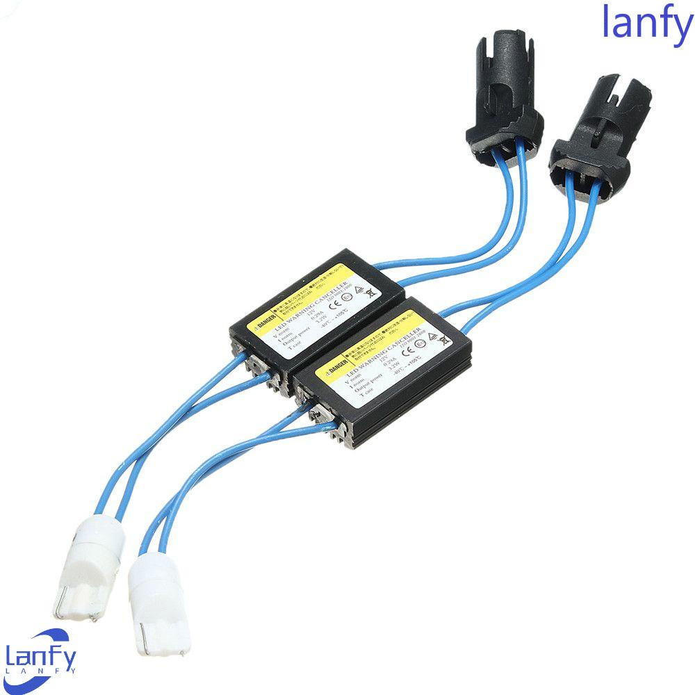 Lanfy 2pcs Suku Cadang Motor Lampu Depan LED Bohlam Memperbaiki Error Decoder Load Resistor