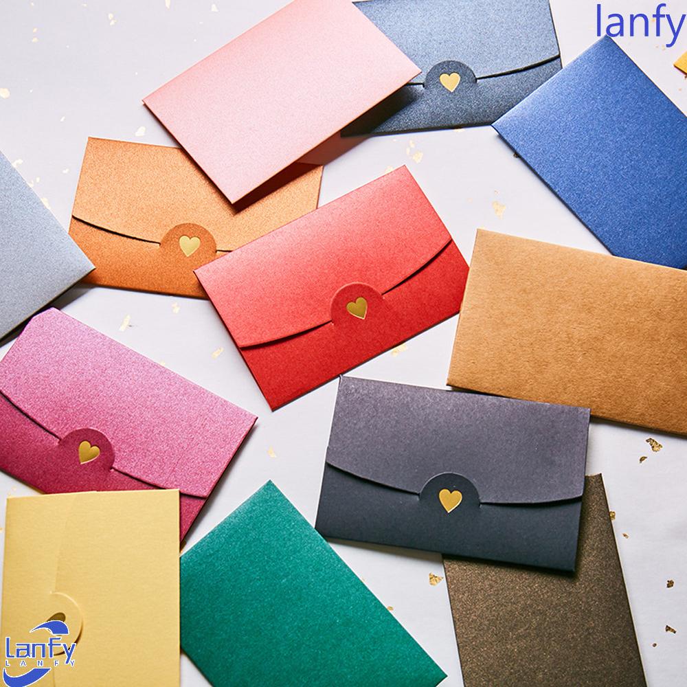 Lanfy Amplop Mini Stationary Undangan Hadiah Amplop Kertas Pearlescent Untuk Surat 10.5 * 7CM Kartu Ucapan