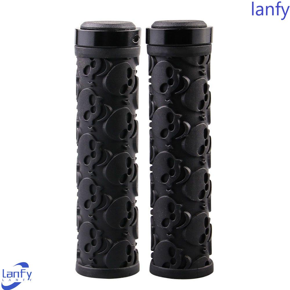 Lanfy Sepeda Grips Non skid Skeleton Sepeda Gunung Aksesoris Sepeda Bersepeda Bagian MTB Penyerapan Shock Anti-Selip Penutup Stang Sepeda