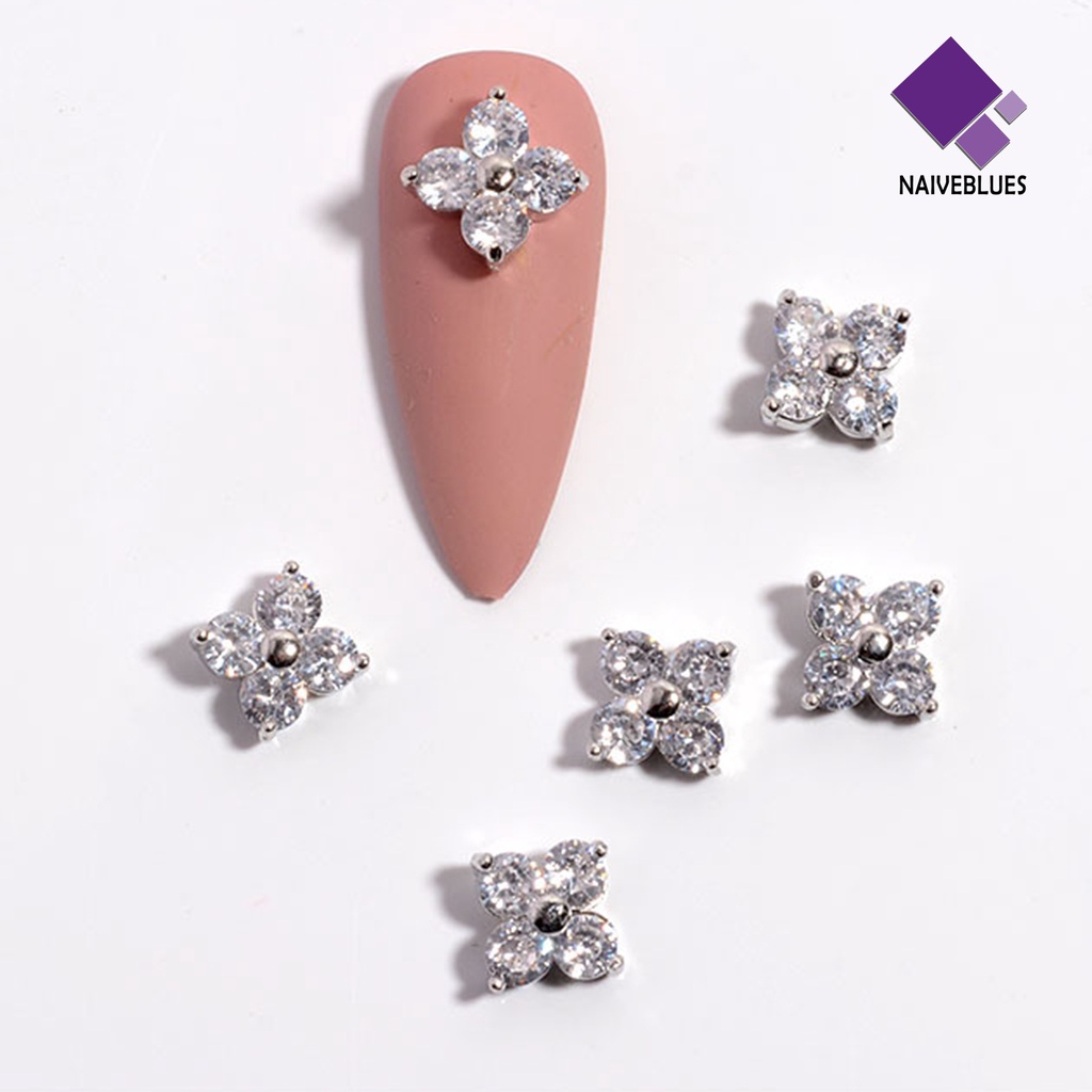 [naiveblues] Ornamen Nail Art Pengerjaan Halus Indah Cubic Zirconia Hias Kuku Multi Gaya Untuk Rumah