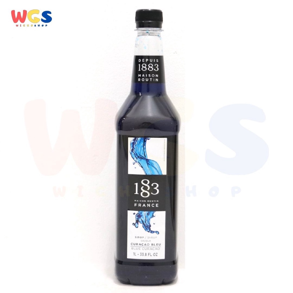 Syrup 1883 Maison Routin France Blue Curacao Flavored 33.8 fl oz 1ltr