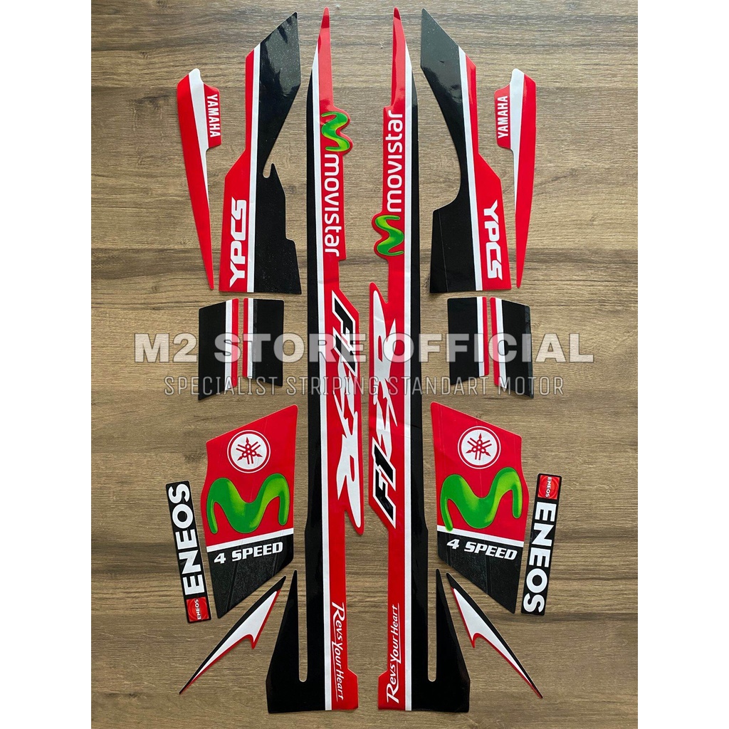 striping stripping Yamaha fiz r Fiz R movistar hitam merah sticker stiker body FIZ R F1Z R berkualit