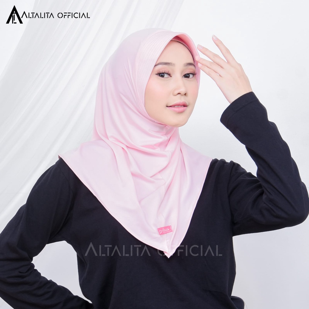 Altalita - Hijab Instant Sporty pet Bahan Jersey Spandek Polos Premium Cocok Untuk Sekolah Olahraga dan Sehari-Hari