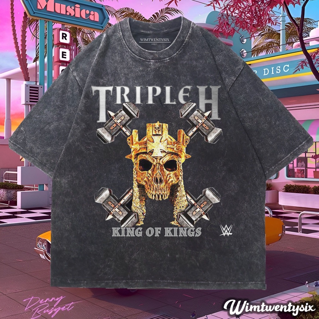 Wimtwentysix “triple h King of kings” kaos oversized washing | vintage tee
