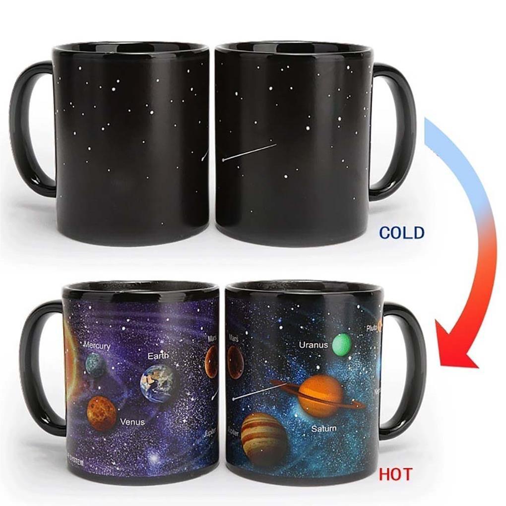 Starry Sky Mug Porcelain Berubah Warna The Solar System Mug Susu Kopi Mug Hadiah Ulang Tahun