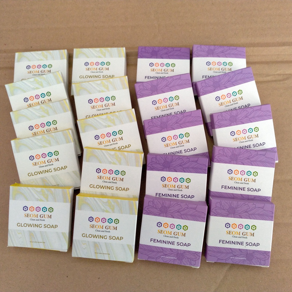 PROMO PAKET MURAH 10 PCS SABUN VIRAL SEOM GUM GLOWING SOAP DAN FEMININE SOAP ASLI